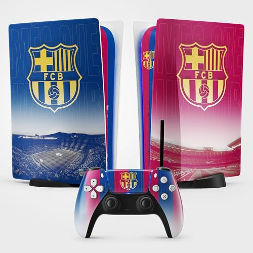 FFrame PS5 Football Sticker, Adhesivo para Playstation 5 Football, Consola y Mando, Edición de Disco Estándar, Barcelona PS5 Skin (2 Mandos)
