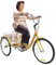 Balider Dreirad für Erwachsene Senioren, 24 Zoll 6 Geschwindigkeit 3 Rad Fahrrad mit Korb, Cityfahrrad Tricycle von 209.44 lb, mit Kotflügel& Reflektierende Lichter, Gelb