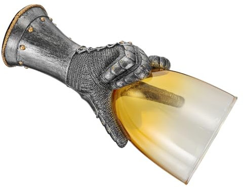 Cabilock 400ml Dekorative Kelch Ritter Der Handschuhe Harz Basis Glas Tasse Einzigartige Stil Tassen Für