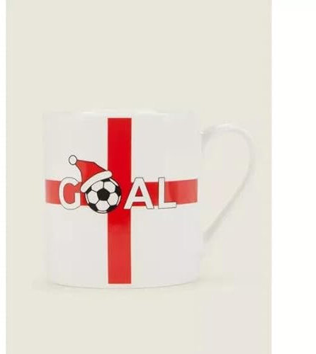 PACK OF 4 England Mug Christmas Red & White World Cup Coffee Tea Xmas Mug - Ceramic Football World Cup Christmas Tableware Xmas Decorations Mug Set Office Tea Cups Ceramic Mugs Festive Mugs Winter