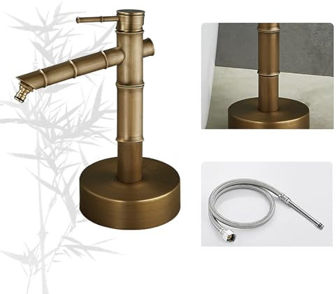 XRRJFYH Jardin de Colonne D'eau Hauteur Réglable Robinet Exterieur Jardin Laiton Robinet Jardin Decoratif Robinet Extérieur Sur Pied(Color:A-bottom water inlet,Size:33.5CM/13IN)