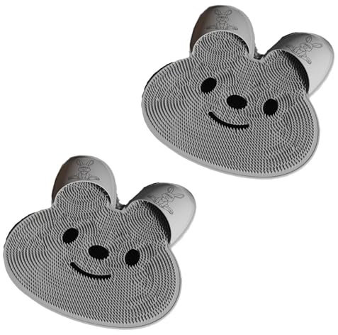 Panda Fußbürste Fußwäscher Massagegerät Dusche Fuss Wäscher Back Scrubber Bath Massage Pad mit Rutschfesten Saugnäpfen zum Reinigt, Peeling, Massiert Ihre Füße (Hase x2,45x45CM)