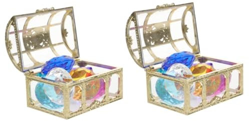 ifundom 2sätze Piraten Schatzsuche Spielzeug Mit Unterwasser Diamanten Schatzkiste Und Bunten Acryldiamanten Für Und Kindergeburtstage Für Kleine
