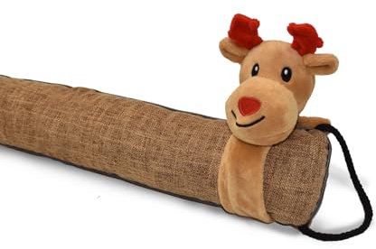 JNUYISW Bas de Porte Isolant, 91cm Wapiti Lourde Boudin de Porte Isolant Froid Anti Froid et Anti Bruit Dessous De Porte avec Anneaux de Suspension Bas de Porte Décoratif pour Porte, Fenêtre