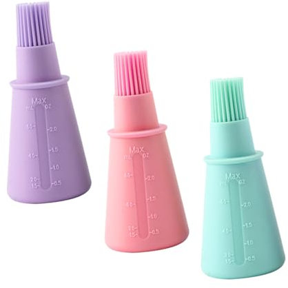 SEWOART 3pcs Silicone Oil Bottle Brush Basting Brush for Barbecue Grill and Baking Cake Kitchen Supply for Cleaning Oil Bottles