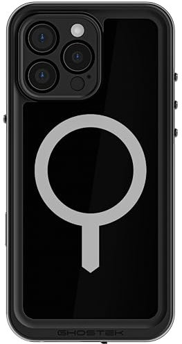 Ghostek Nautical Slim Apple iPhone 16 Pro Max Case Waterproof - Built-in Screen and Camera Lens Protector, Compatible with Apple MagSafe Accessories Designed for iPhone 16 Pro Max (6.9, Black)