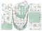 Lantigo Set für Neugeborene 6-teiliges Babynest Baumwolle mit Samt Baby Nestchen 95×55 cm inkl. Baby Kissen, Babydecke, Babyhörnchen, Erstausstattung Neugeborene Green Groove