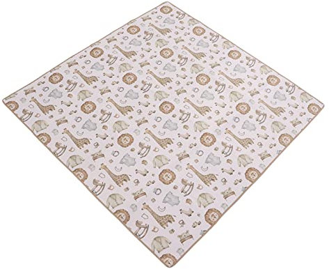 Splat Mat, Tapete para Silla Alta para Piso, Tapete para Debajo de la Trona, Patrón de Animales de Dibujos Animados, Tapete para Derrames Lavable para bebé, Mantel Portátil