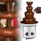 Jrcfnss 4 Tier Chocolate Fountain, Commercial Hot Chocolate Fondue Fountain Machine, Large Size Stainless Steel Chocolate Fountain Fondue Set for Party, Wedding