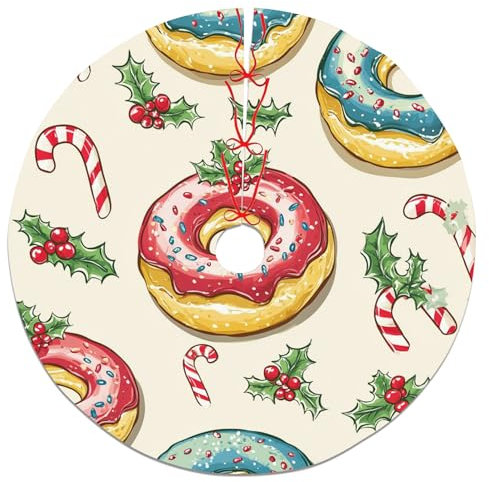 Donut-Weihnachtsbaum-Rock, bunt, festlicher Baumkreis für Winter, Heimdekoration, Weihnachtsfeier, Innendekoration, 91,4 cm