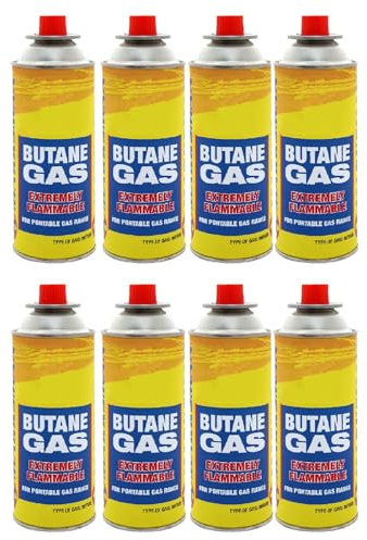 Dapetz ® Camping Gas, Gas Bottles for Camping Stove, BBQ, Heaters, Blowtorch, BBQ, Gas Weed Burner - Outdoor Camping Must Have, Safe and Easy to Use – Portable (Pack of 8)