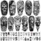 77 feuilles de tatouages temporaires viking pour adultes et enfants, pirates viking, faux tatouages nordiques nordiques celtiques à manches mi-longues pour femmes et hommes