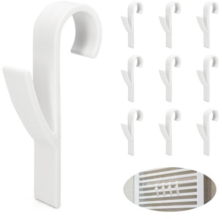 Handtuchhaken Haken für Rundheizkörper Handtuchhalter Heizkörper - 10 Stück Haken für Handtuchheizkörper, Heizkörperhaken für Heizung Badheizkörper, Heizkörper Handtuchhalter Weiß Hake Ohne Bohren