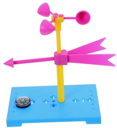 MUCKLILY Windfahne Windrichtungsanzeiger Lernspielzeug Wind Bildungsspielzeug für Windmesser-Set Windrichtung Modell Windgeschwindigkeitsmessgerät Wetterstation für Plastik
