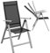 STEELSØN Gartenstuhl klappbar 1er-Set Alaris, Hochlehner mit Armlehne Klassisch Aluminium Campingstuhl, 6-Fach verstellbare Rückenlehne, Silber