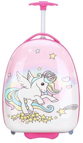 Kinder Reisekoffer, Kinder Trolley, Kinder Gepäck (Einhorn, 16 Zoll)