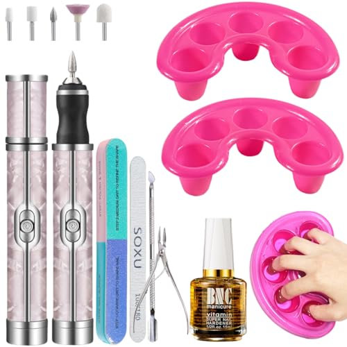 CENBEII Electric Nail File Nail Kit - 2Pcs Nail Soak Off Bowl Acrylic Nail Remover - Nail Drill and Nail Accessories Quickly Remove Acrylic Nail Kit