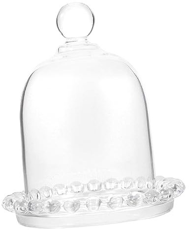 UTHCLO Kuchenblech Inhaber Kuchenschale Halter Party Etagere mit Kuppel farbig Glocke Glaskuppel Vorspeise Servierstand Kuppel-Cupcake-Ständer gedeckte Tortenplatte Glasglocke Transparent