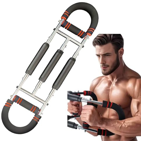 Twister Armtrainer, Verstellbarer Brust Trainingsgerät (30-50kg/70-110lb) , Tragbarer Brusttrainer, Portable Power Twister Stange, Fitnessgeräte für Zuhause Arme, Brust, Schultern und Rücken
