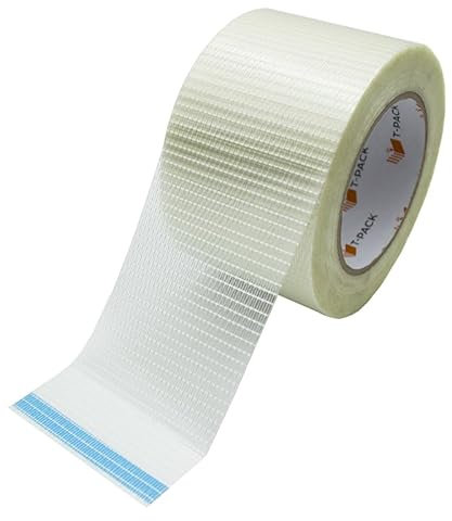 T-PACK shop Filament-Umreifungsband Panzertape Klebeband Fadenverstärkt Extra Stark Transparent 75 mm x 50 m Gewebeklebeband Wasserdichtes Klebeband-1 Rollen