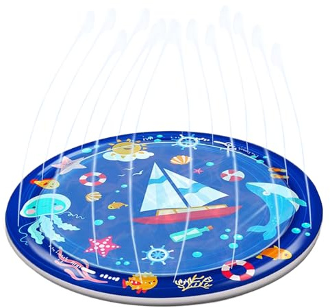 Sprinkler Mat for Dogs, Pet Drinking Fountain, Play Mat, Foldable Cooling Mat for Pets, Children and Garden