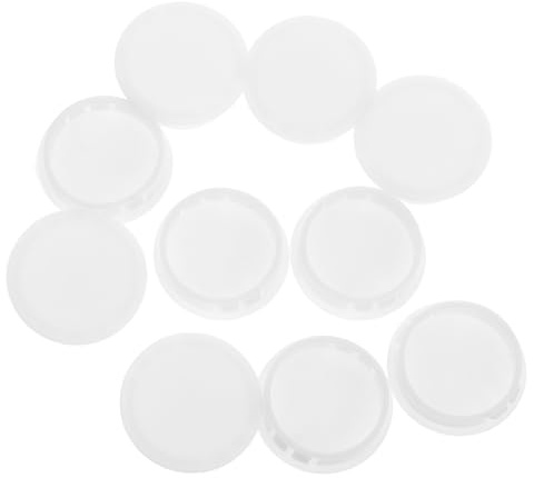 Sosoport 10pcs White 38mm Plastic Screw Hole Plugs for Furniture Cabinet Door Hinge Hole Filler Caps Snap-in Locking Round Pocket Covers for Kitchen Shelves and Wardrobes