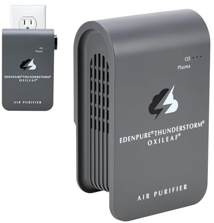 EdenPURE Thunderstorm III Air Purifier – Small Plug-In Ozone Generator & Ionizer – Eliminates Odors, Pet Smells, Smoke, Mold – Filter-Free Portable Cleaner for Home, Travel, Car, Office Use