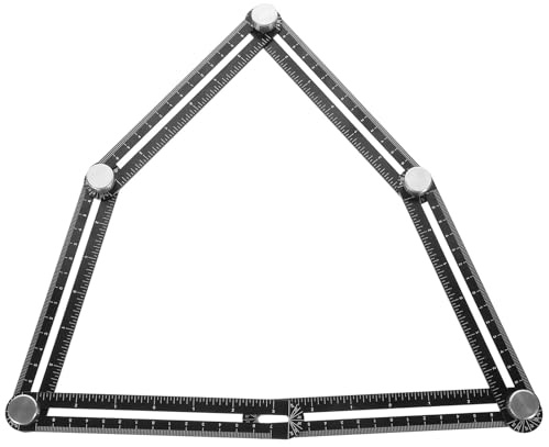 WOONEKY Guide de Perçage en Alliage D'aluminium à Six Volets, Localisateur D'ouverture de Carrelage Léger et Flexible, Règle de Positionnement pour Travail du Bois et Perçage Précis