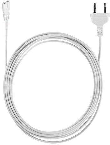 Euro-Netzkabel 1,5m Netzstecker mit Euro 8 Doppelbuchse, Stromkabel Weiss