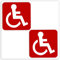 Biomar Labs 2 Stück Vinyl Behindert Symbol Rollstuhl Aufkleber Autoaufkleber Stickers Auto Moto Motorrad Fahrrad Helm Fenster Tuning B 2 Z*