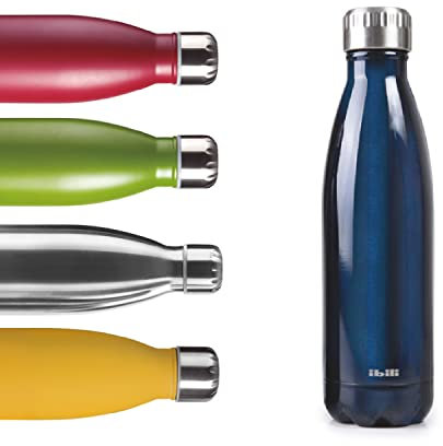 IBILI Botella termo doble pared blue 500 ml, Acero Inoxidable 18/10, Doble pared, Reutilizable