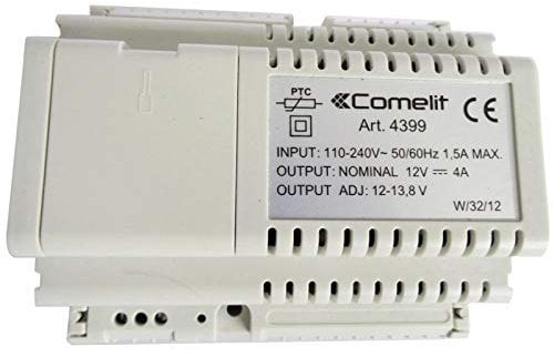 Comelit 4399 - Fuente de alimentación (12 V, 4 A, Primaria, 240 VCA)