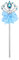 Lovelyshop Baguette de princesse en métal diamant bleu avec nœud papillon pour enfants