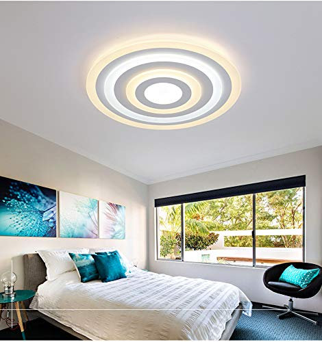 Eurohandisplay LED Deckenleuchte XW096 Rund, Ø 50 cm 50W mit Fernbedienung Deckenlampe Lichtfarbe/Helligkeit einstellbar Acryl-Schirm weiße Schirme, sehr flaches Design! (XW096 Rund, Ø 50 cm 68W)
