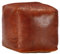 SKM Polsterhocker Pouf Hellbraun 40 x 40 x 40 cm Echtes Ziegenleder