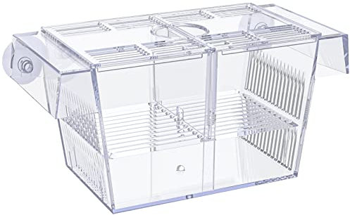 Uniclife Aquarium Fish Breeding Box Acrylic Hatchery Incubator Tank with Suction Cups Medium Isolation Box for Baby Fish Shrimp Betta and Guppy