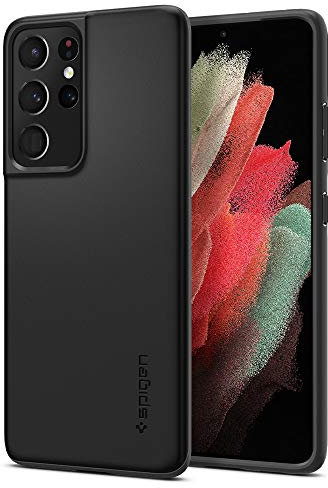 Spigen Thin Fit Hülle Kompatibel mit Samsung Galaxy S21 Ultra -Schwarz