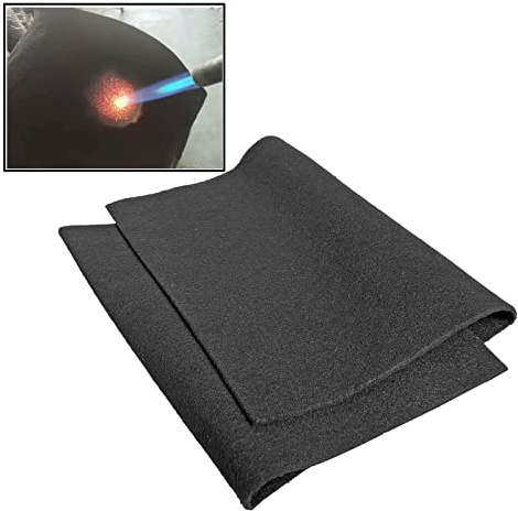 HOFENTIGU Schweißdecke, feuerfeste Plane, hitzebeständiges Material bis zu 980 °C, schwer entflammbares Gewebe, Karbonfilz für Grill, Herd, Grube, Löten, Schweißer, Klempner (1, 30,5 x 68,6 cm)