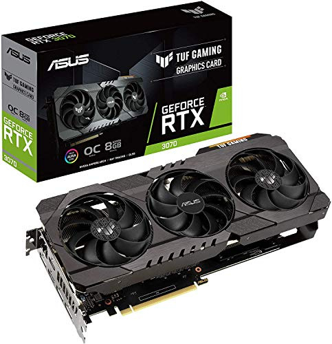 ASUS TUF Gaming NVIDIA GeForce RTX 3070 OC Edition PCIe 4.0 Graphics Card, 8 GB GDDR6, HDMI 2.1, DisplayPort 1.4a, Dual Ball Fan Bearing (Renewed)