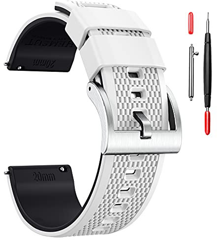 hemsut h 18mm Silikon Uhrenarmbänder, Quick Release Silicone Watch Band Kautschuk Uhrenarmband für Männer Frauen weichen Ersatz