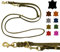 Hundeleine Fettleder Messing kleine Hunde/große Hunde 2m / 2,40m / 2,80m / 3,50m / 5m Doppelleine verstellbar (2m X 15mm, Olivegrün)