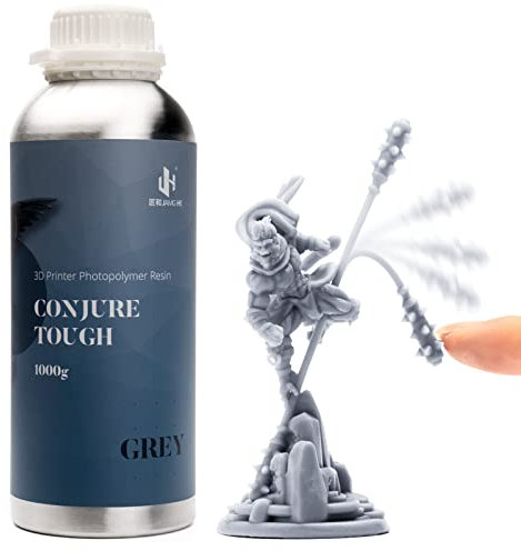 Chitu Systems Conjure Tough Resin 3D Drucker Harz Nicht spröde und langlebig,Hohe Zähigkeit Niedrige Schrumpfung 405nm UV-härtende Harz für 3D Drucker (Grau, 1000g)