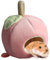 ABLAZEZAI Nagerbett für Hamster, Mäuse, Ratten (Rosa Apfel, 13 x 12 cm, Apfelform)