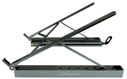 LC-Power LC-HUB-C-Multi-Stand USB-C Hub | Laptopständer | 5 USB-Ports | HDMI & VGA & Mini-DP | Gigabit LAN-Port | SD & microSD Kartenleser | USB-C Power Delivery
