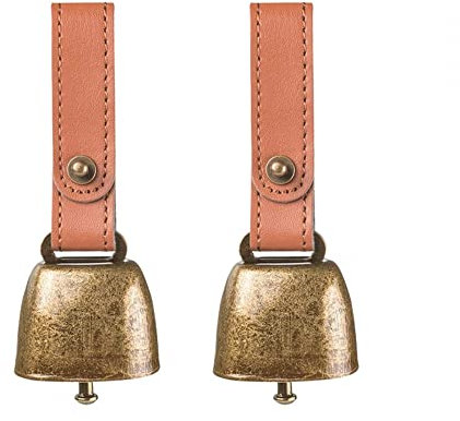 Set di 2 Campane per Collare Cane, Monitoraggio Con Cinturino a Bottone in Pelle, Accessori per Animali Domestici Cani e Gatti