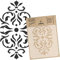 NAKLEO Malschablone für Handwerk A5 15x21cm, Klassiker Barockes Ornament Muster, Wiederverwendbare Kunststoff DIY & Scrapbooking Zeichenschablone, Decoupage Kunst Vorlage, Wand Stoff Möbel Holz