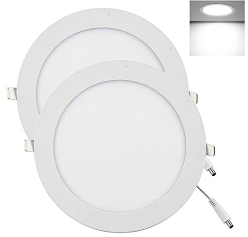 YULIN SUN® LED Einbaustrahler Ultraslim 9W 250V Deckenleuchte, 810 Lumen Kaltweiß 6500K, Rund Flach Deckenlampe für Schlafzimmer Wohnzimmer Küche, 2 Pack