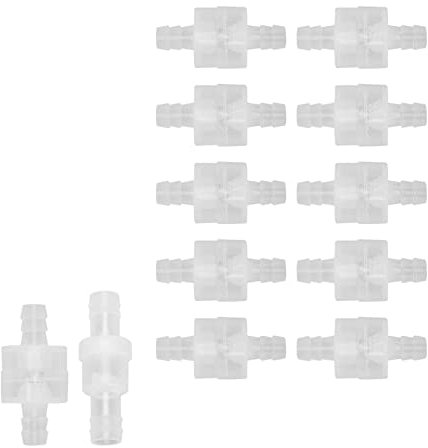 Hilitand 10 Stück Kunststoff Einweg-Rückschlagventil, Durchscheinend, Aquarium-Rückfluss-Schlauch, Rückschlagventil mit Feder für Aquarium-Schlauchzubehör(8mm translucent)