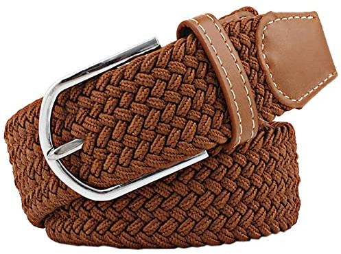 JK Home 105-125cm Ceinture Elastique Tressée pour Femme Boucle Ceintures Homme Extensible 3.3cm de Large
