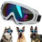 Große Hundesonnenbrille mit verstellbarem Riemen, UV-Schutz, winddichte Welpenbrille, geeignet für mittelgroße und große Haustiere, Augenschutz, weiche Brille (weißer Rahmen)